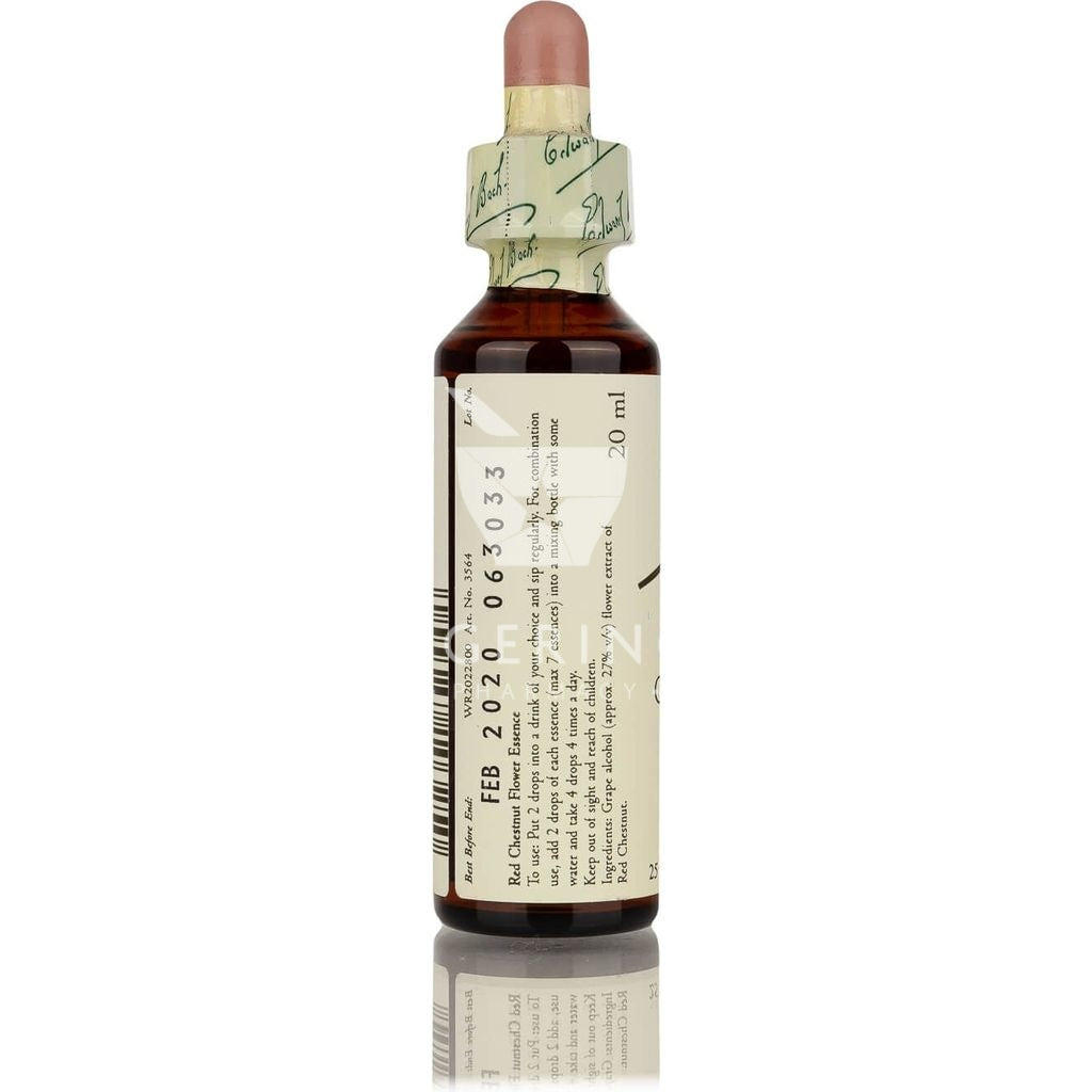 Συστατικά από Bach Red Chestnut, για ια υπερβολική ανησυχία για την ζωή κοντινών μας προσώπων, συμπληρωμα διατροφής σε σταγόνες απο το Φαρμακείο Avgerinos