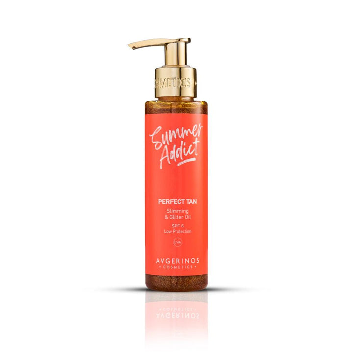 Summer Addict Perfect Tan - Αντηλιακό Λάδι Slimming &amp; Glitter Oil, Spf 6, 150ml - Avgerinos Pharmacy
