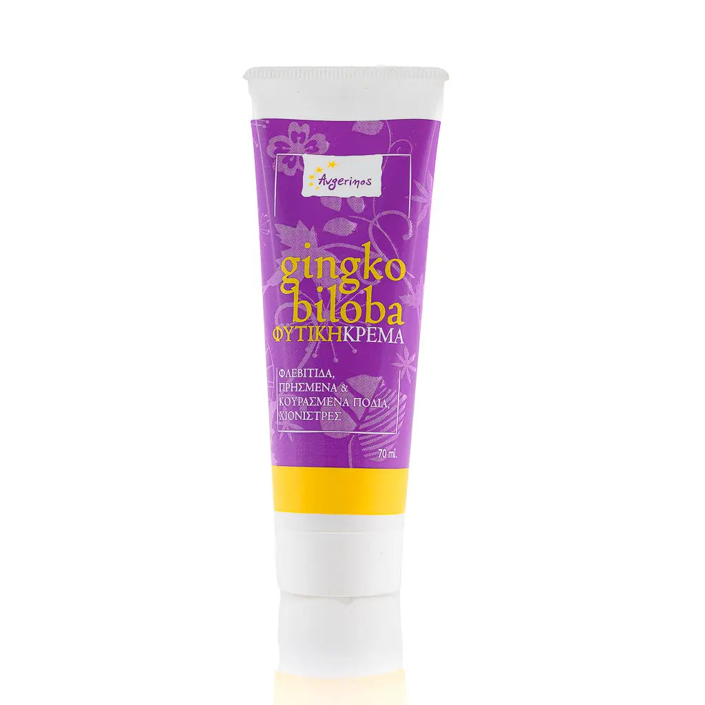 Σωληνάριο με φυτική θεραπευτική κρέμα gingko biloba από το εργαστήριο του φαρμακείου Αυγερινός