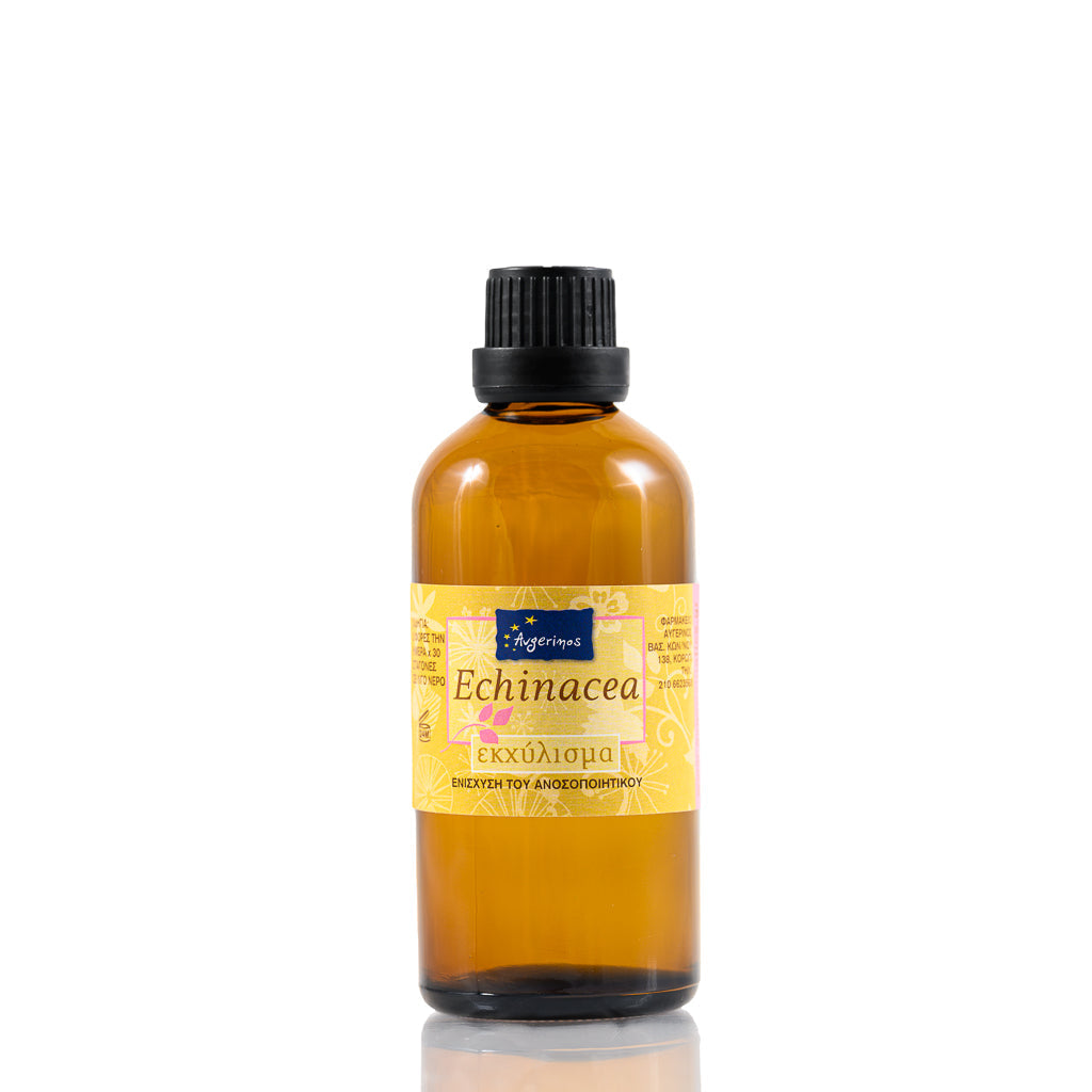 Μπουκάλι με φυτικό εκχύλισμα Echinacea από το εργαστήριο του φαρμακείου Αυγερινός