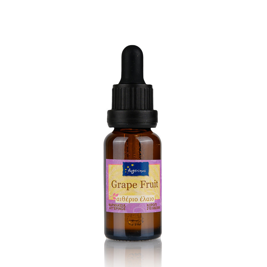 Μπουκάλι με σταγονόμετρο από Αιθέριο Έλαιο Grape fruit  απο το εργαστήριο Αρωματοθεραπείας του Φαρμακείου Avgerinos Pharmacy